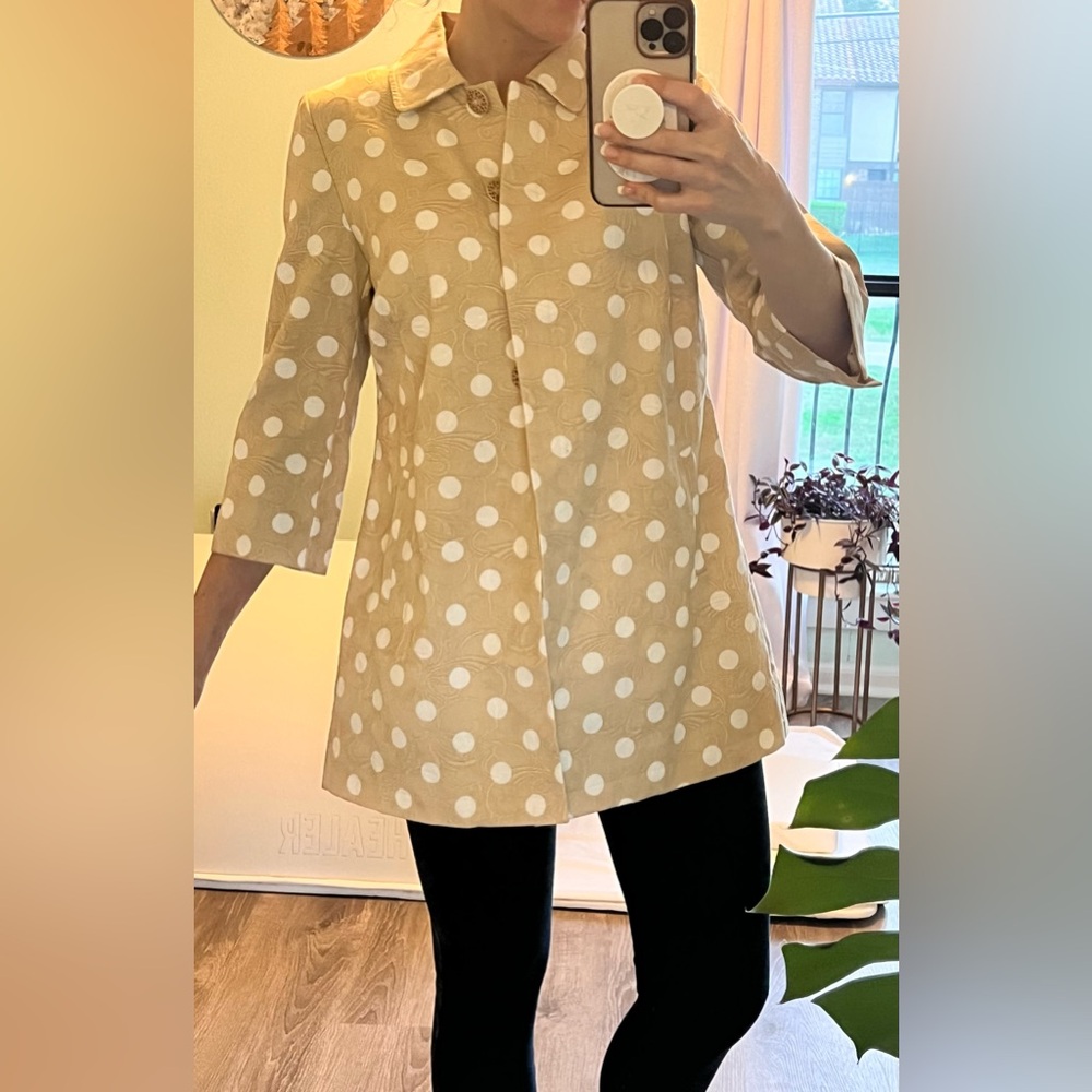 Chico's Beige Polka Dot Tunic/Jacket